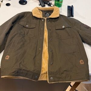 Men's Sherpa-Lined Olive Work Jacket